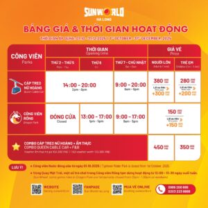 BẢNG GIÁ VÉ THAM QUAN SUNWORLD HẠ LONG
